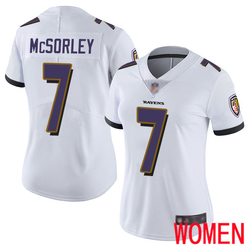 Baltimore Ravens Limited White Women Trace McSorley Road Jersey NFL Football #7 Vapor Untouchable